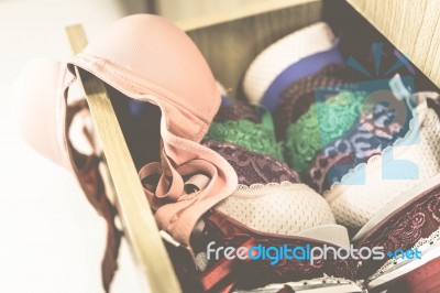 Vintage Beautiful Bras Stock Photo