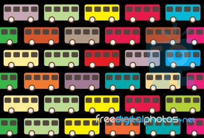 Vintage Bus Pattern Stock Image