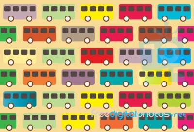 Vintage Bus Pattern Stock Image