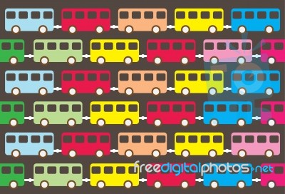 Vintage Bus Pattern Stock Image