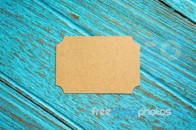 Vintage Business Card On Wood Background Stock Photo