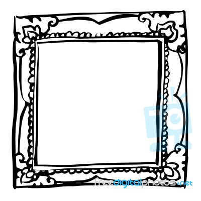 Vintage Frame Doodle Hand Drawn Stock Image