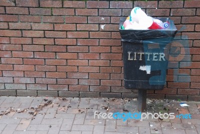 Vintage Garbage Can Stock Photo