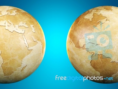 Vintage Globe Isolated, 3d Render Stock Image