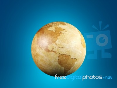 Vintage Globe Isolated, 3d Render Stock Image