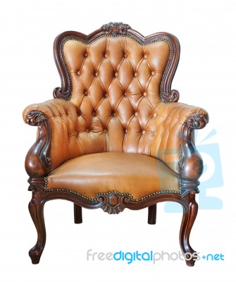 Vintage Leather Chair Stock Photo