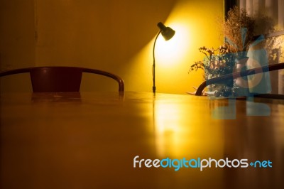 Vintage Light Bulb In Living Room Stock Photo