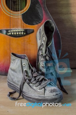 Vintage Old Shoes Stock Photo