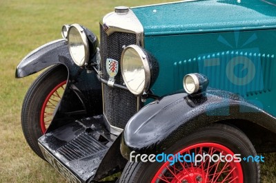 Vintage Riley Parked On The Airfield At The Goodwood Revival Stock Photo