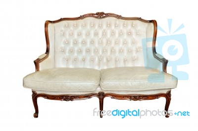 Vintage Sofa Isolated Stock Photo