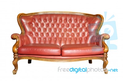 Vintage Sofa Isolated On White Stock Photo