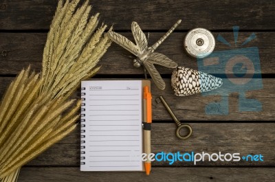 Vintage Style Image Of Blank Note Book Stock Photo