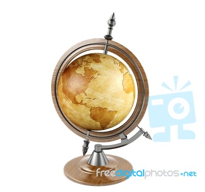 Vintage Terrestrial Globe Stock Image