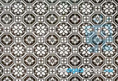 Vintage Tile Floor Stock Photo