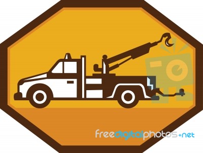 Vintage Tow Wrecker Truck Retro Stock Image