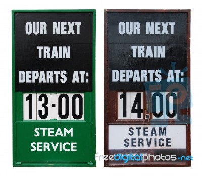 Vintage Train Placards Stock Photo