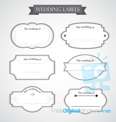 Vintage Wedding Labels Stock Image