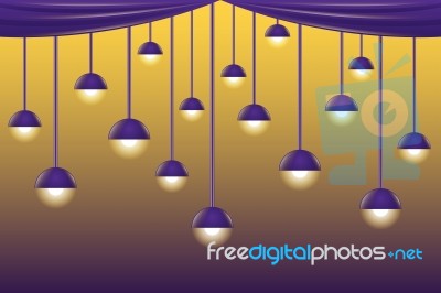 Violet Ceiling Lamps Stock Image