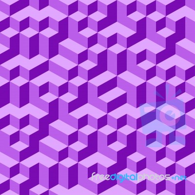 Violet Geometric Volume Seamless Pattern Background 002 Stock Image