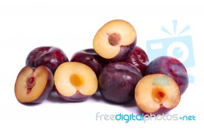 Violet Plums Stock Photo