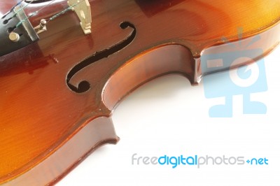 Violin On White Background Stock Photo