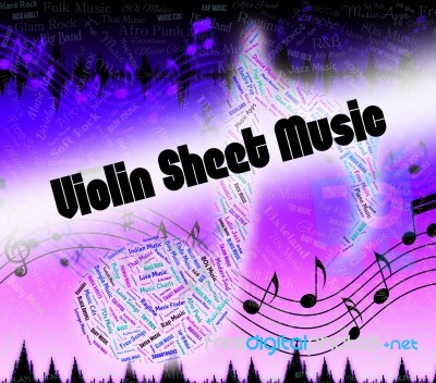 Violin Sheet Music Indicates Musical Symbols And Fiddler Stock Image