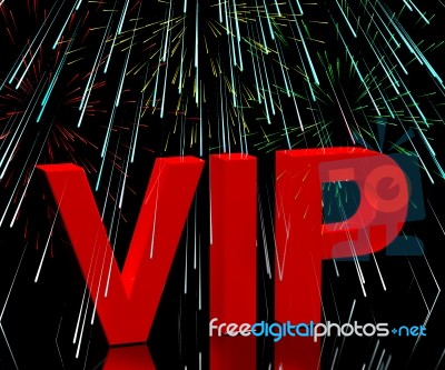 VIP Word With Fireworks Stock Image