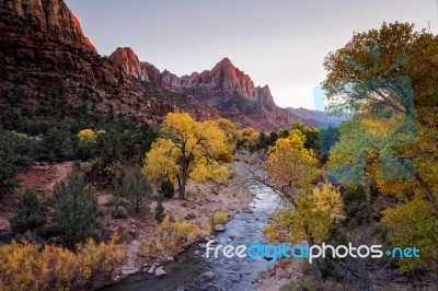 Virgin River At Sunset Stock Photo