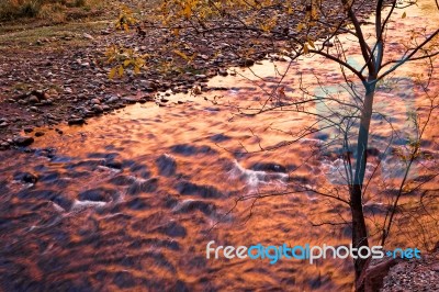 Virgin River On Fire Stock Photo