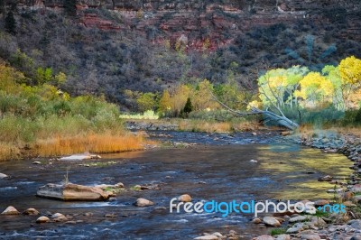 Virgin River Zion National Park Stock Photo