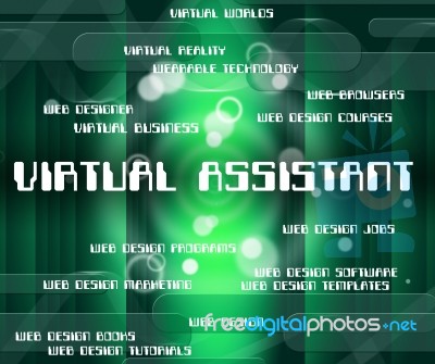 Virtual Assistant Represents Out Sourcing And Assistants Stock Image