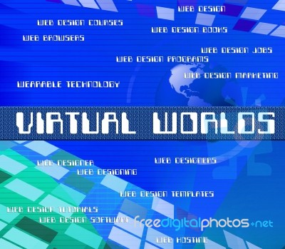 Virtual Outsource Indicates Contracting Earth And Worlds Stock Image