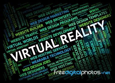 Virtual Reality Meaning Independent Contractor And Realities Stock Image