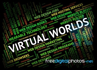 Virtual Worlds Meaning Independent Contractor And Words Stock Image