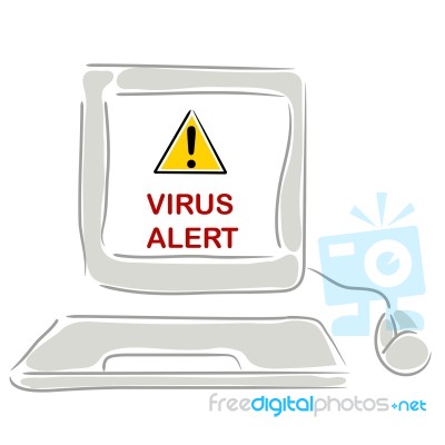 Virus Alert On Computer Stock Image