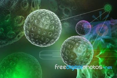 Virus In A Dark Background Stock Image