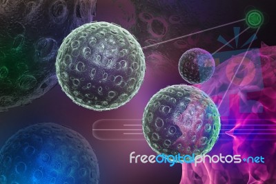 Virus In A Dark Background Stock Image