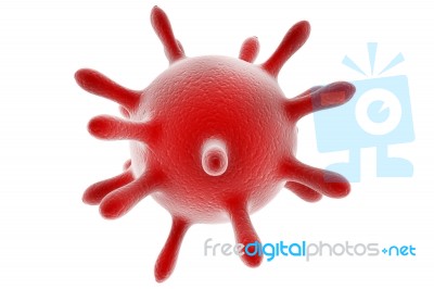 Virus in red Stock Image