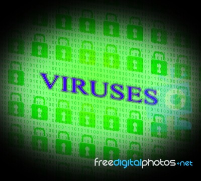 Virus Online Indicates World Wide Web And Secure Stock Image