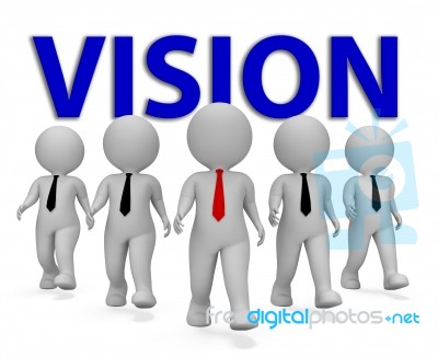 Vision Businessmen Means Objective Aspire 3d Rendering Stock Image