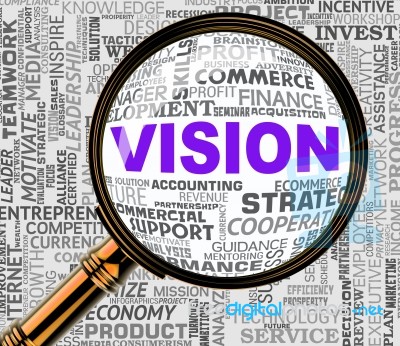 Vision Magnifier Means Aim Forecasting 3d Rendering Stock Image