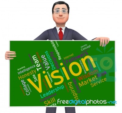 Vision Word Shows Future Goal And Aspire Stock Image