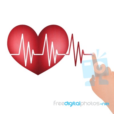 Vital Signs In The Heart With Drag Hand To Line Stock Image