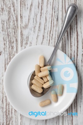 Vitamin C Supplement Antioxidant Still Life Stock Photo