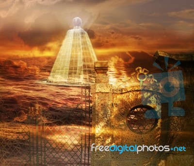 Vitreous Pyramid Stock Photo