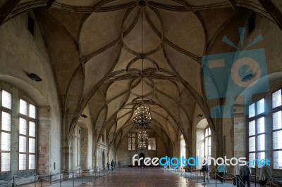 Vladislav Hall In Prague Stock Photo