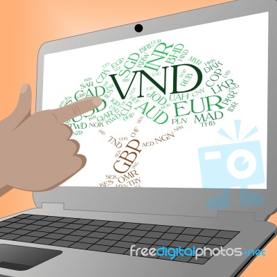 Vnd Currency Means Vietnam Dong And Dongs Stock Image