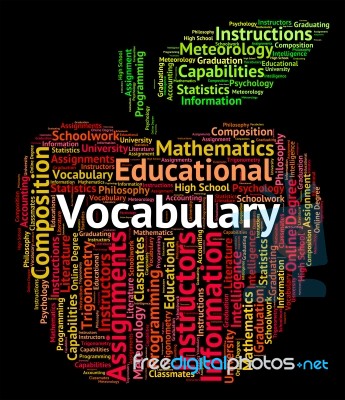 Vocabulary Word Means Dictionaries Vocabularies And Text Stock Image