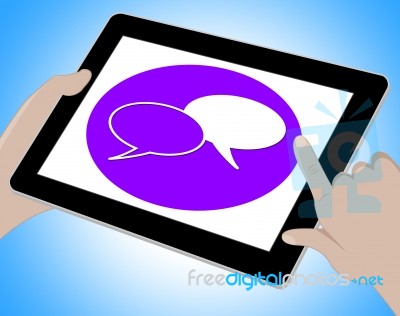 Voip Tablet Means Voice Over Broadband Computing 3d Illustration… Stock Image