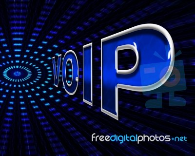 Voip Telephony Means Voice Over Broadband And Protocol Stock Image